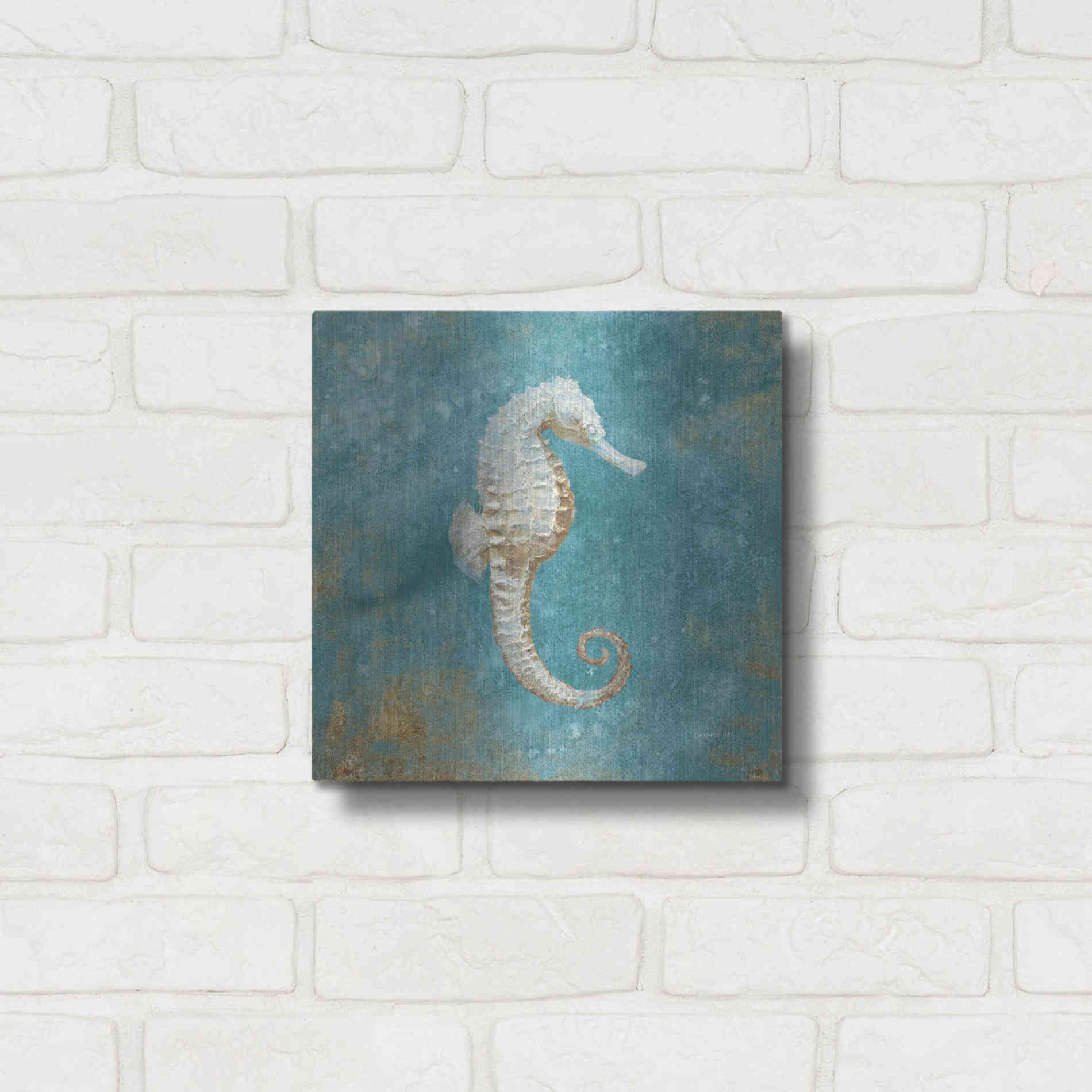 Luxe Metal Art 'Treasures From The Sea I' by Danhui Nai, Metal Wall Art,12x12