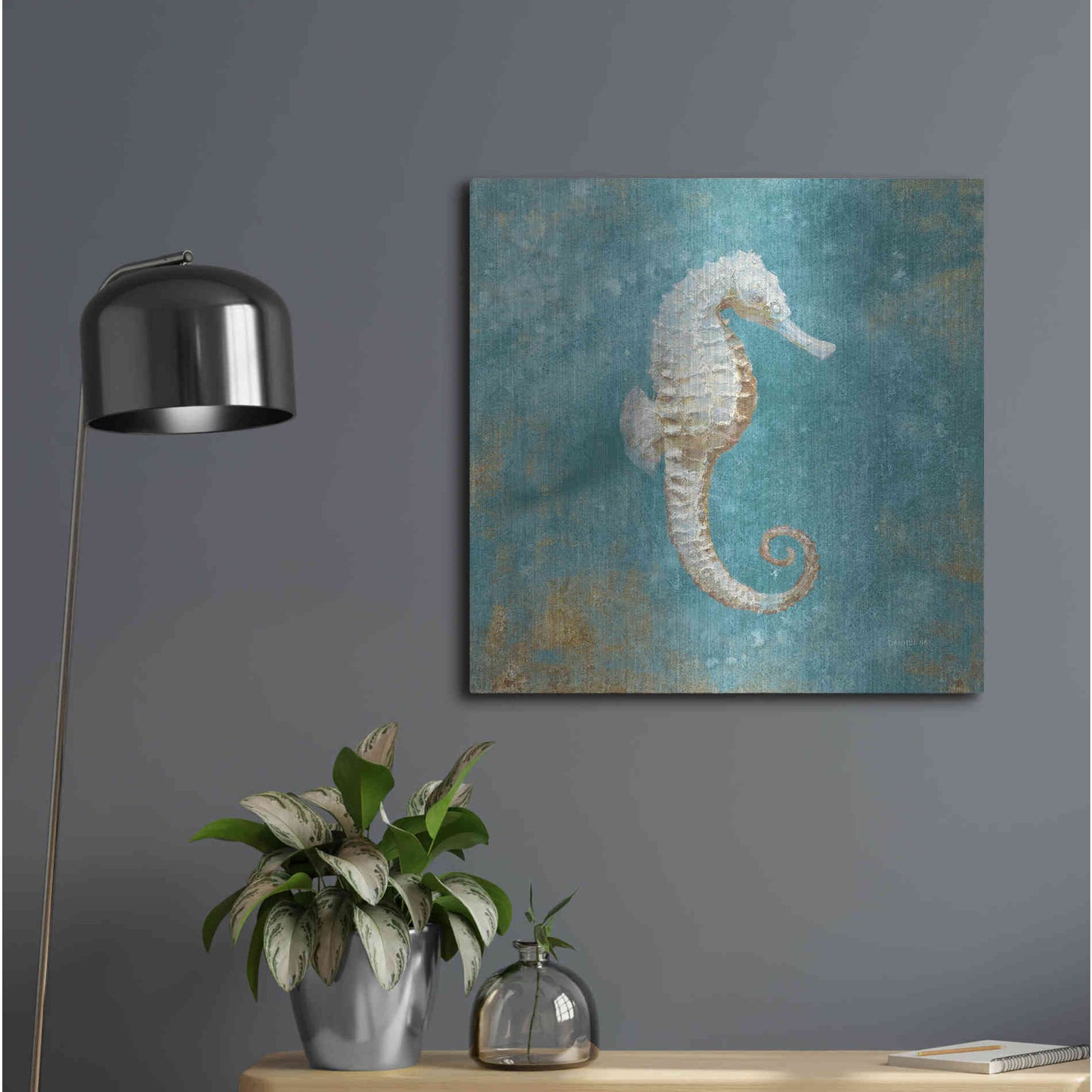 Luxe Metal Art 'Treasures From The Sea I' by Danhui Nai, Metal Wall Art,24x24