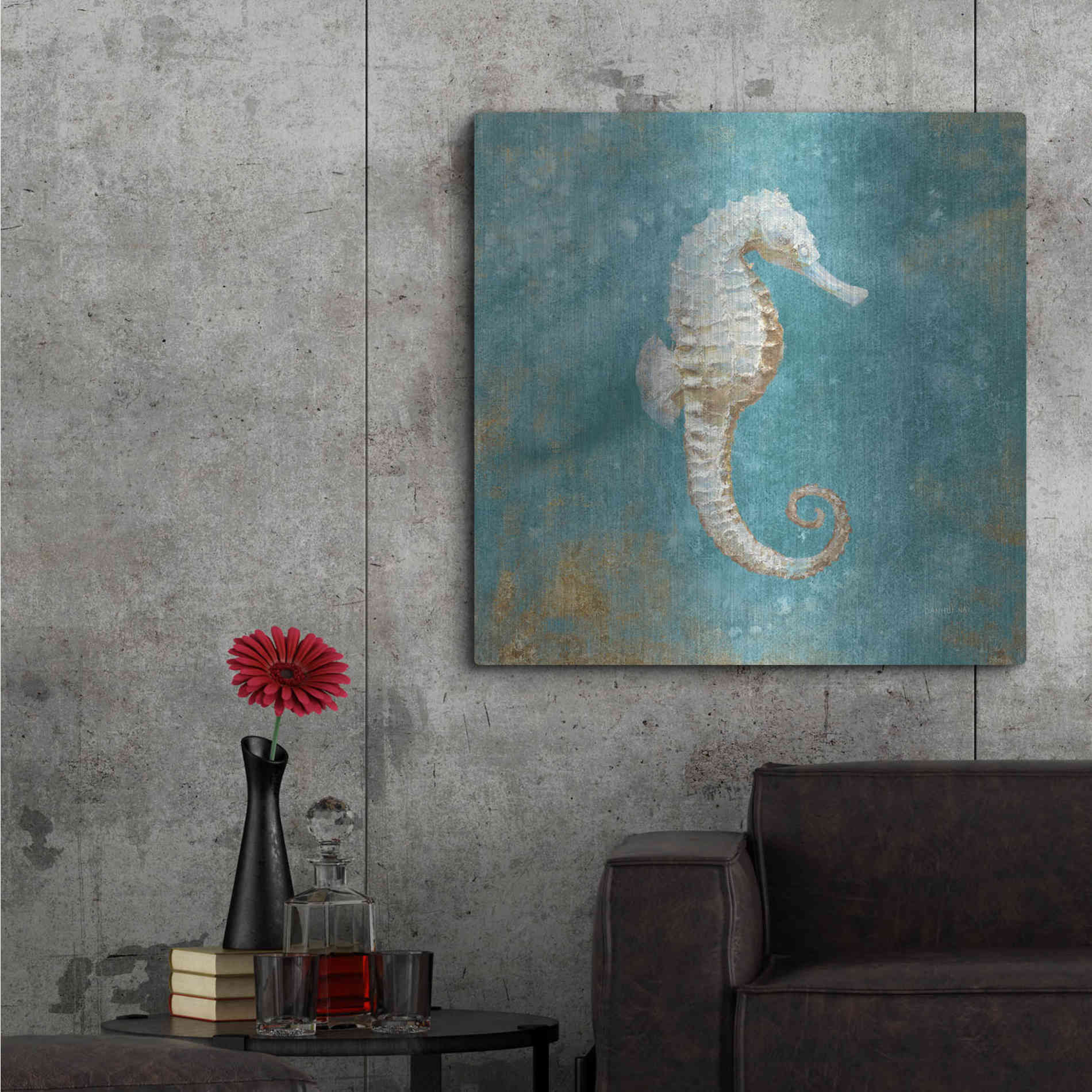 Luxe Metal Art 'Treasures From The Sea I' by Danhui Nai, Metal Wall Art,36x36