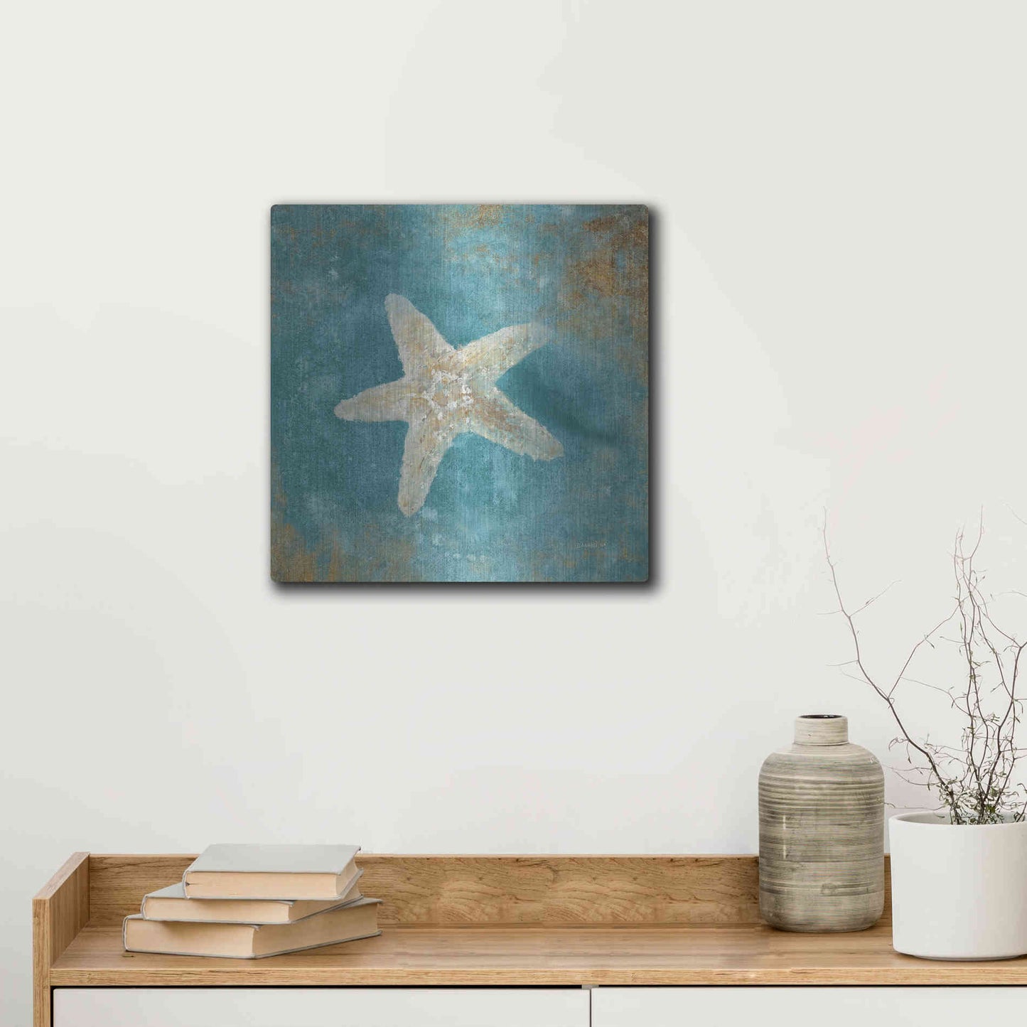 Luxe Metal Art 'Treasures From The Sea IV' by Danhui Nai, Metal Wall Art,12x12