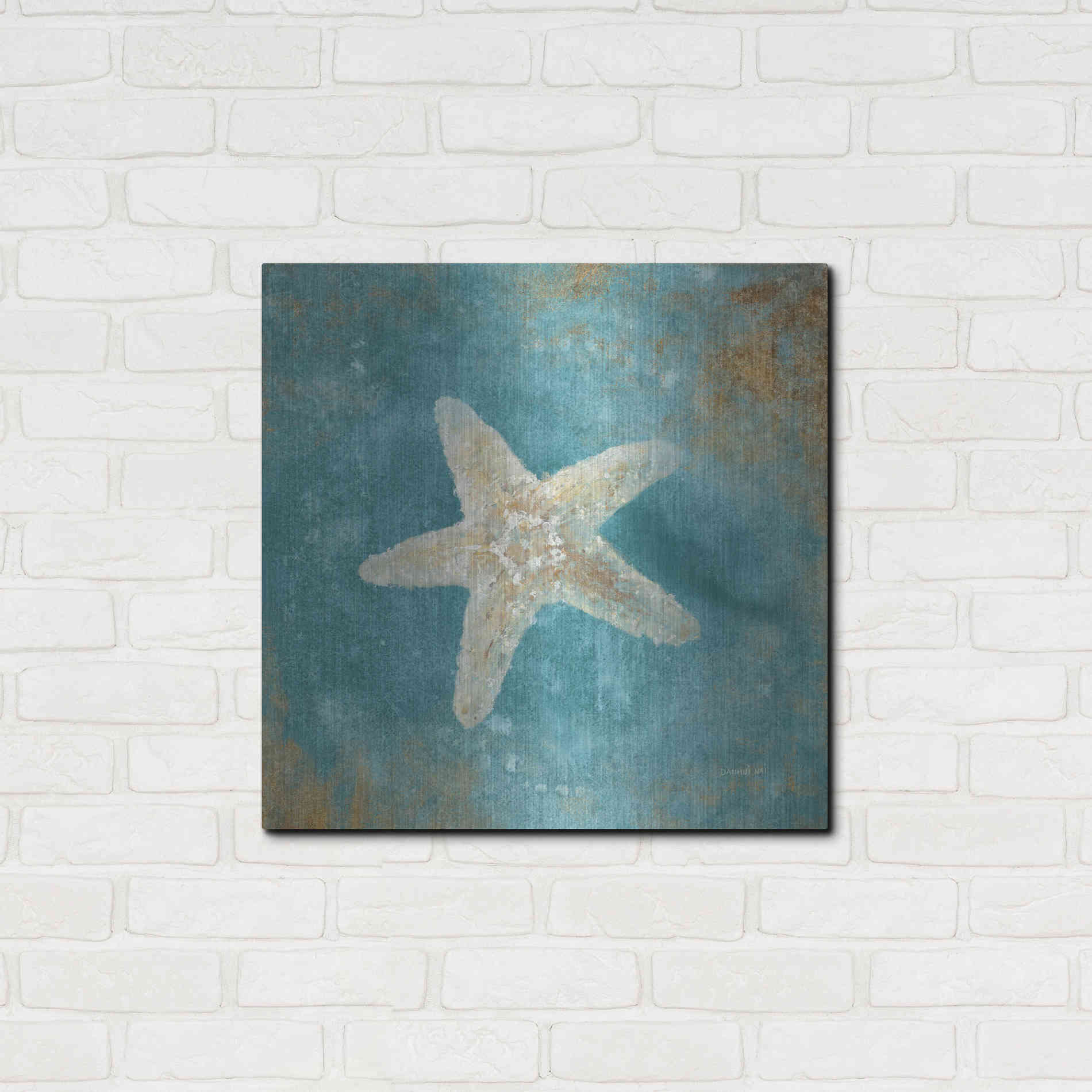 Luxe Metal Art 'Treasures From The Sea IV' by Danhui Nai, Metal Wall Art,24x24