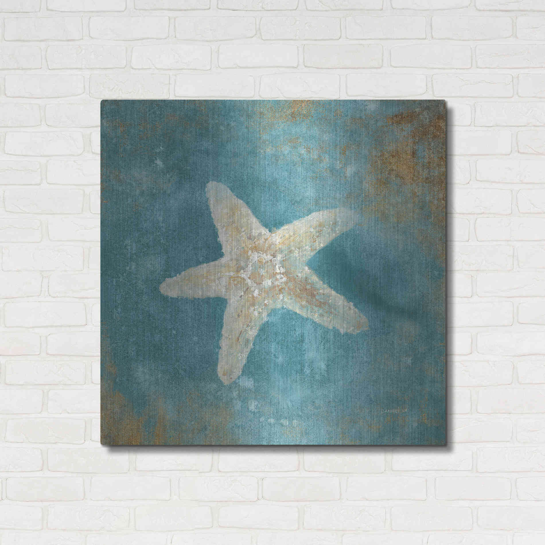 Luxe Metal Art 'Treasures From The Sea IV' by Danhui Nai, Metal Wall Art,36x36