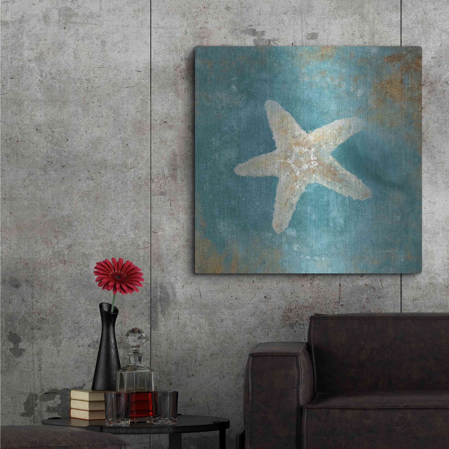 Luxe Metal Art 'Treasures From The Sea IV' by Danhui Nai, Metal Wall Art,36x36