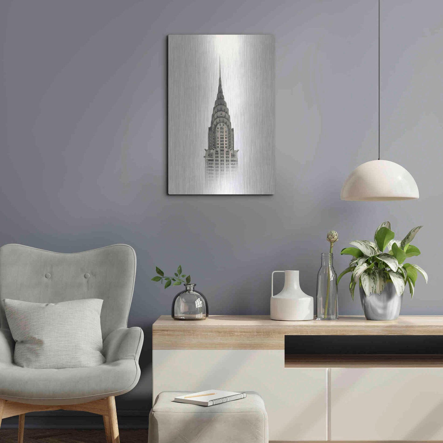 Luxe Metal Art 'Chrysler Building' by Nicklas Gustafsson, Metal Wall Art,16x24