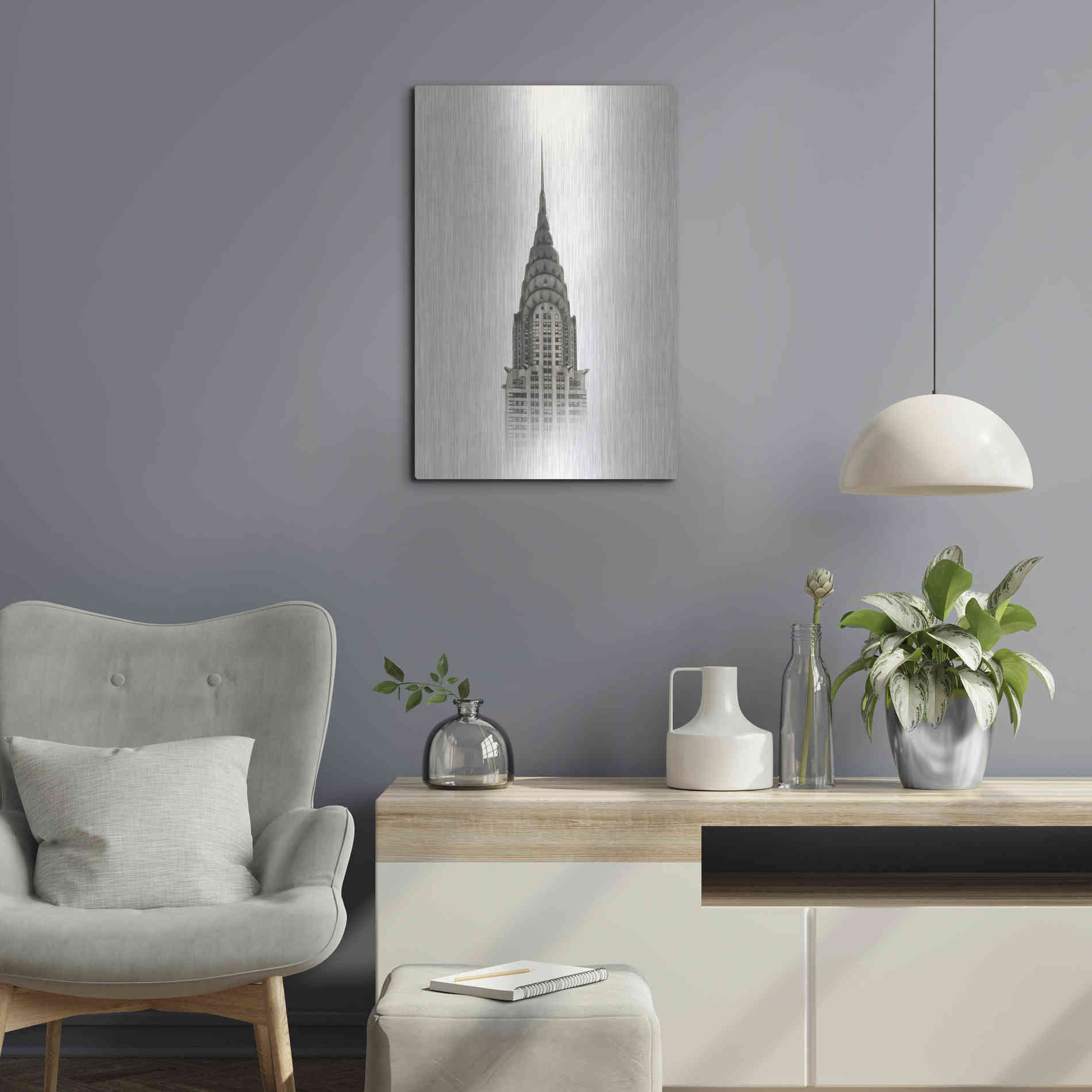 Luxe Metal Art 'Chrysler Building' by Nicklas Gustafsson, Metal Wall Art,16x24
