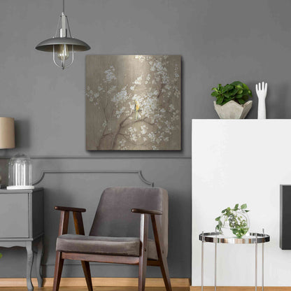 Luxe Metal Art 'White Cherry Blossom I Neutral' by Danhui Nai, Metal Wall Art,24x24