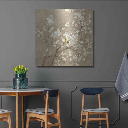 Luxe Metal Art 'White Cherry Blossom I Neutral' by Danhui Nai, Metal Wall Art,36x36