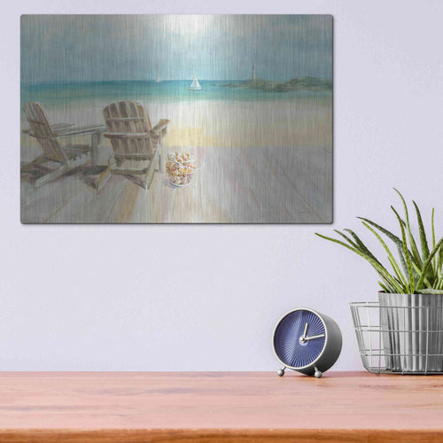 Luxe Metal Art "Seaside Morning 1" by Danhui Nai, Giclee, Metal Wall Art,16x12