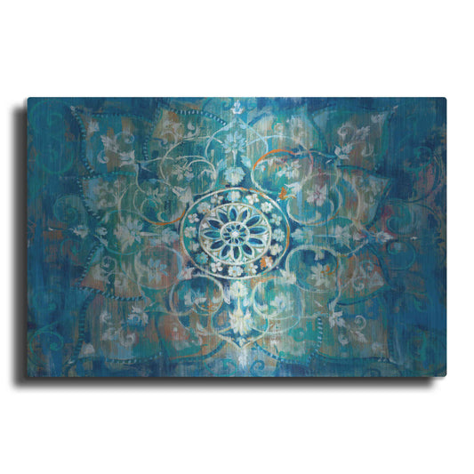 Luxe Metal Art 'Mandala in Blue I' by Danhui Nai, Metal Wall Art