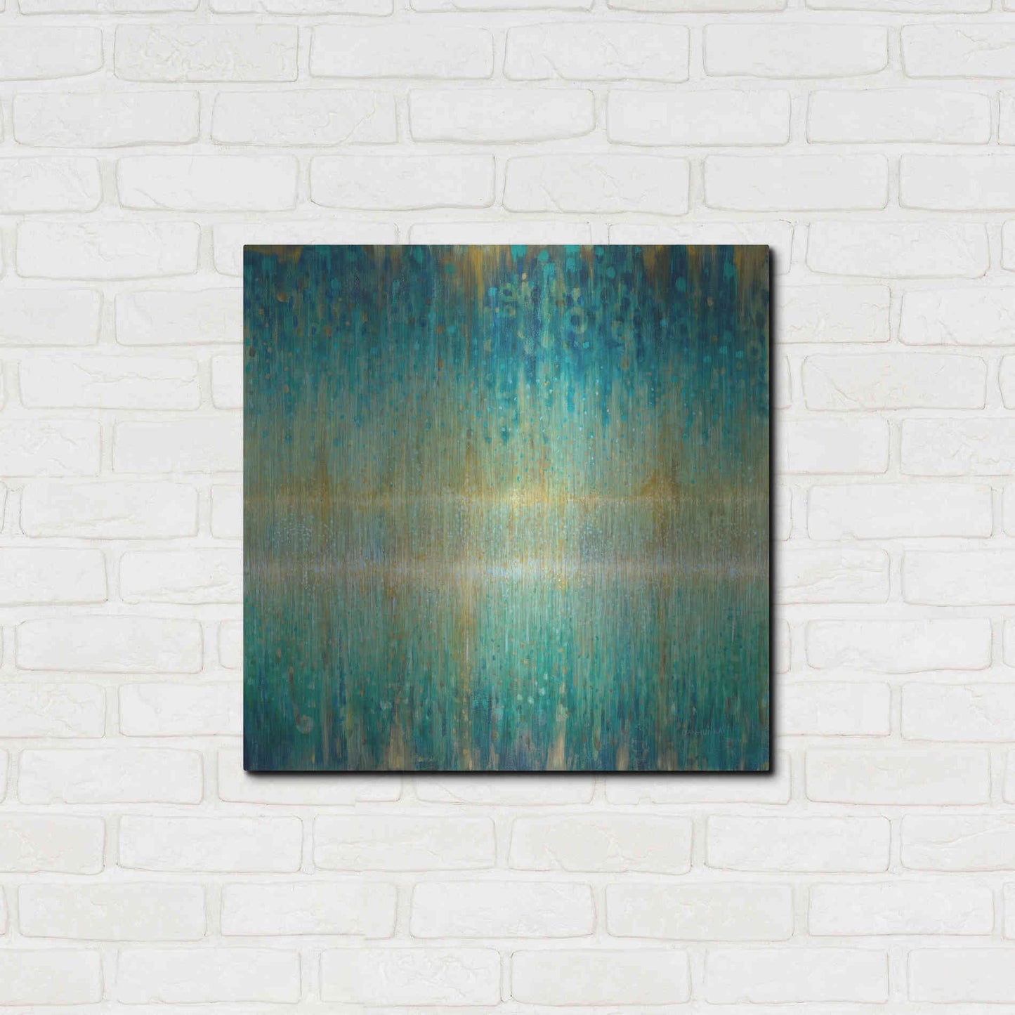 Luxe Metal Art 'Rain Abstract I' by Danhui Nai, Metal Wall Art,24x24