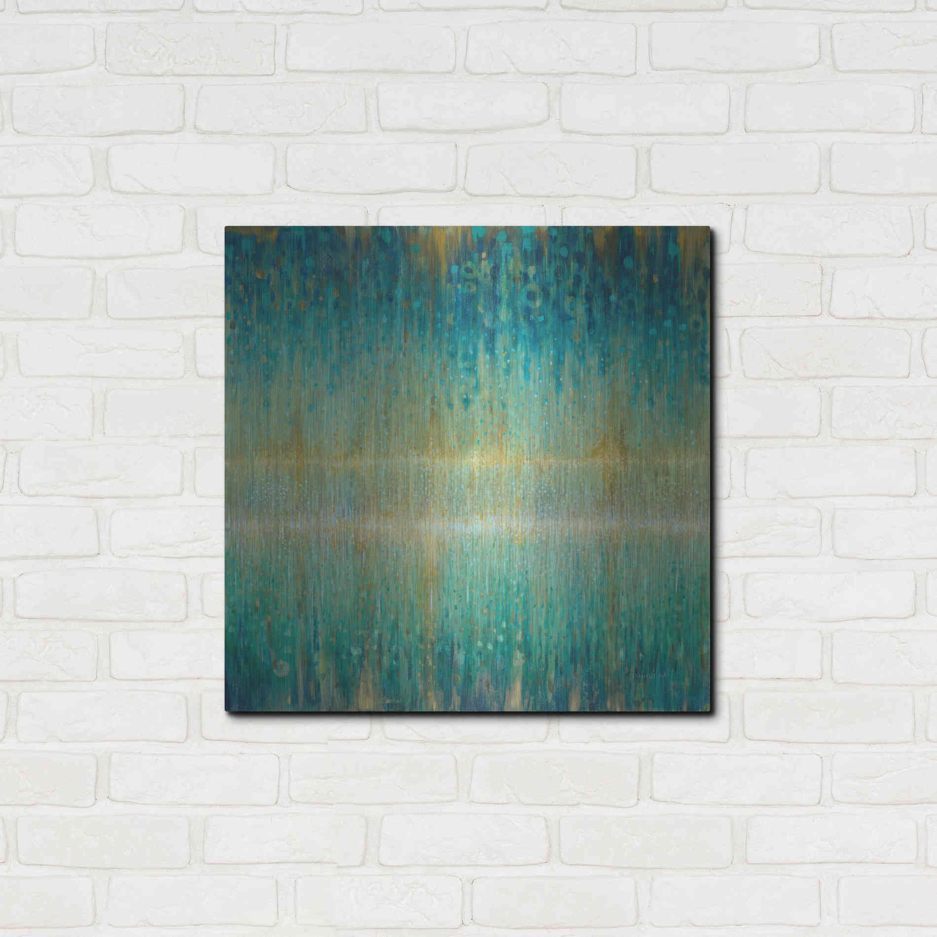 Luxe Metal Art 'Rain Abstract I' by Danhui Nai, Metal Wall Art,24x24