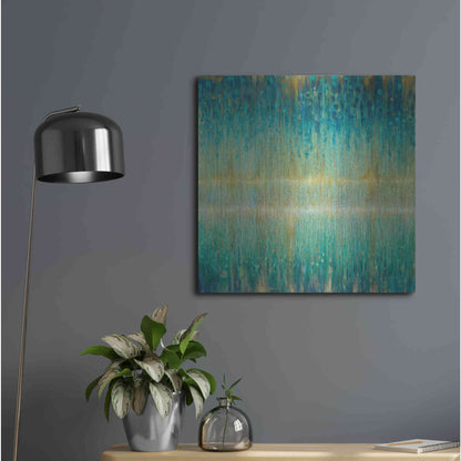 Luxe Metal Art 'Rain Abstract I' by Danhui Nai, Metal Wall Art,24x24