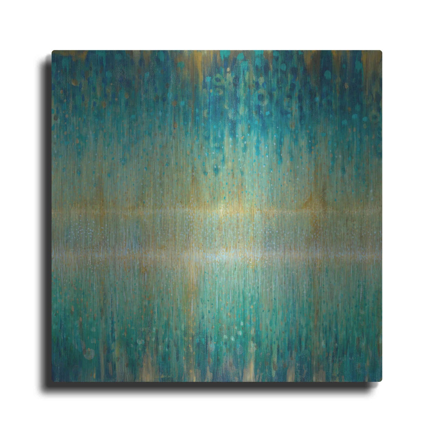 Luxe Metal Art 'Rain Abstract I' by Danhui Nai, Metal Wall Art