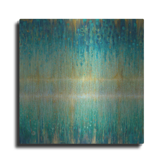Luxe Metal Art 'Rain Abstract I' by Danhui Nai, Metal Wall Art