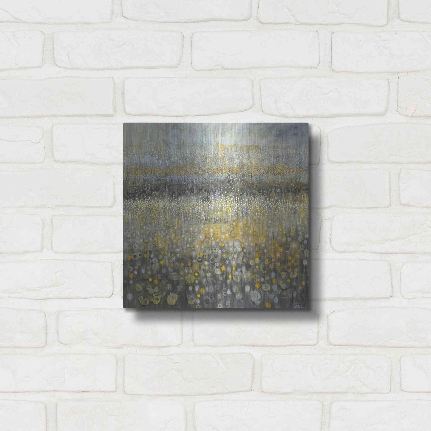 Luxe Metal Art 'Rain Abstract II' by Danhui Nai, Metal Wall Art,12x12