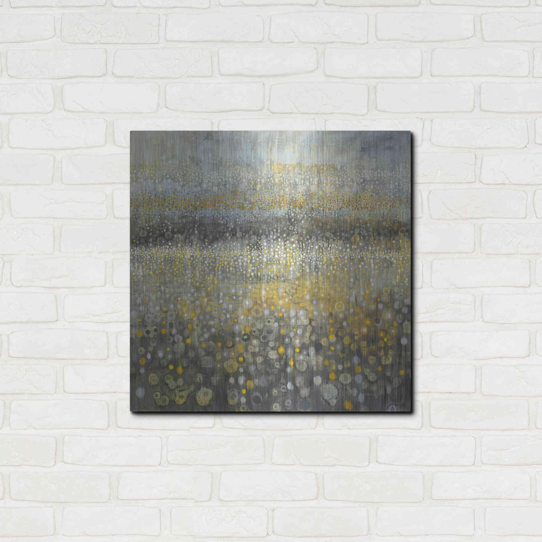 Luxe Metal Art 'Rain Abstract II' by Danhui Nai, Metal Wall Art,24x24
