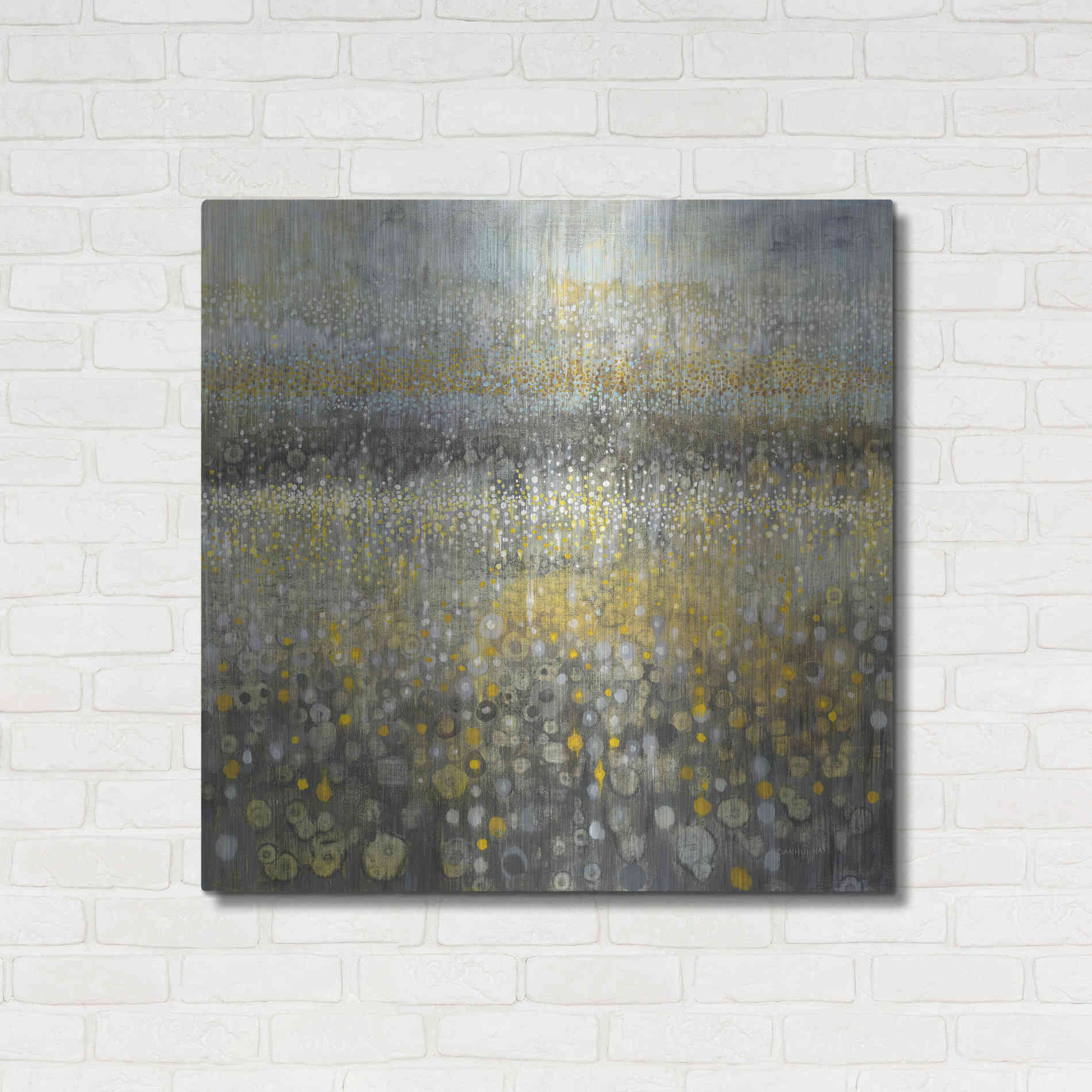 Luxe Metal Art 'Rain Abstract II' by Danhui Nai, Metal Wall Art,36x36