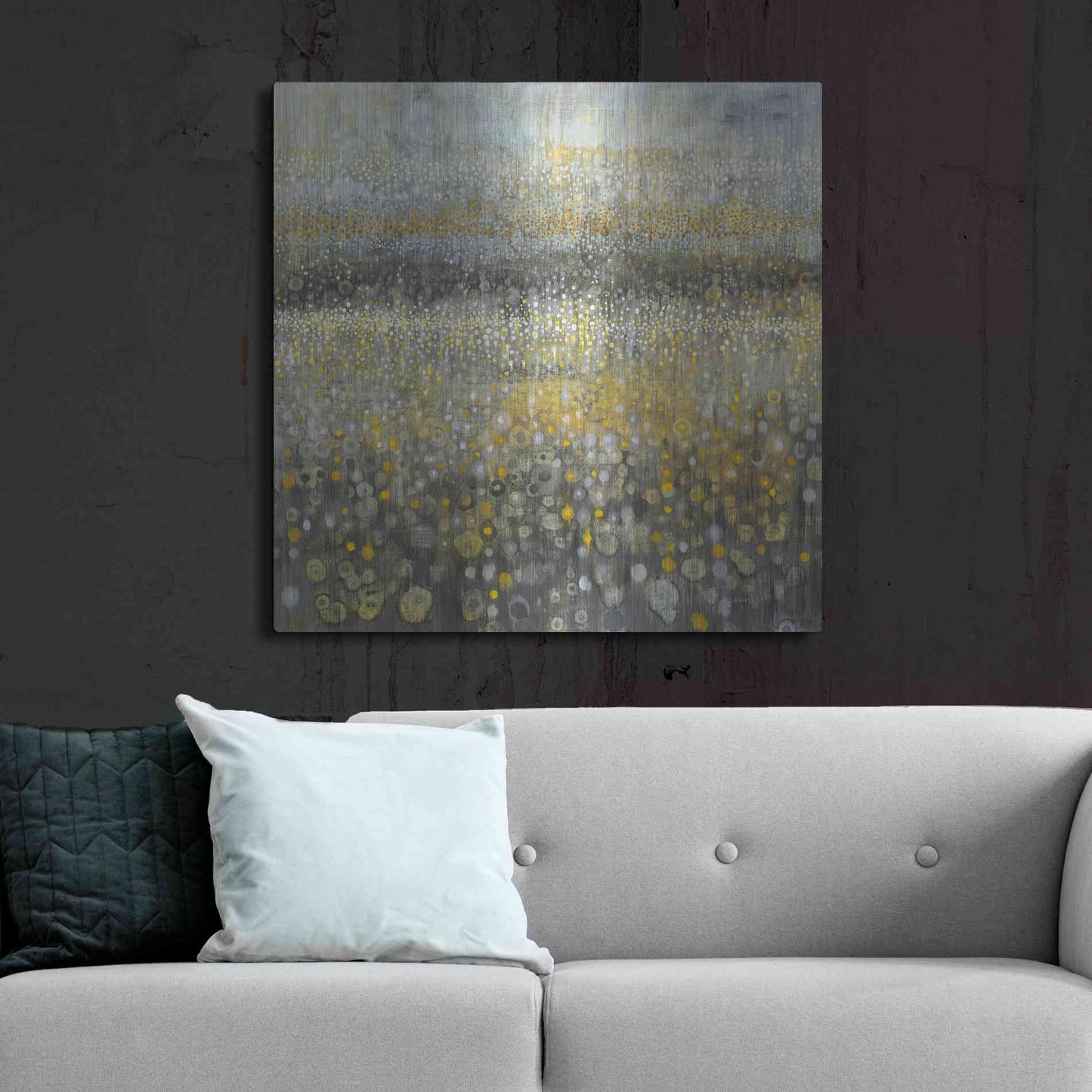 Luxe Metal Art 'Rain Abstract II' by Danhui Nai, Metal Wall Art,36x36