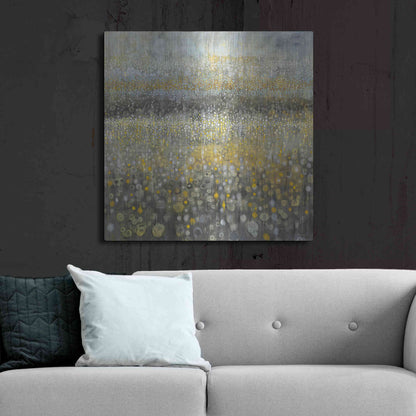 Luxe Metal Art 'Rain Abstract II' by Danhui Nai, Metal Wall Art,36x36