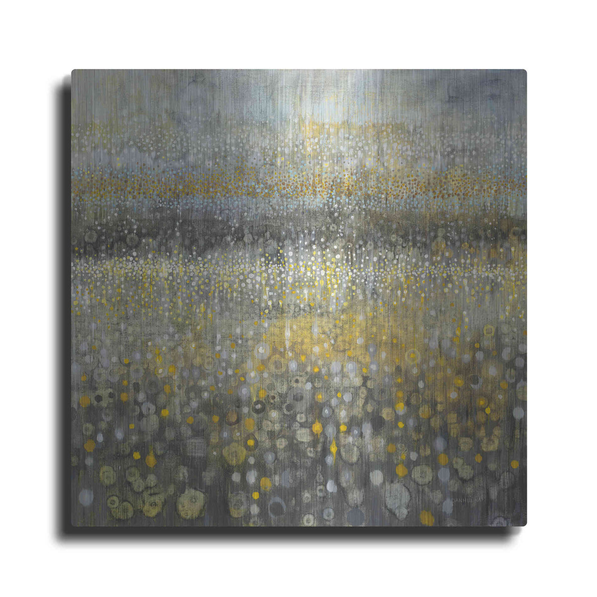 Luxe Metal Art 'Rain Abstract II' by Danhui Nai, Metal Wall Art
