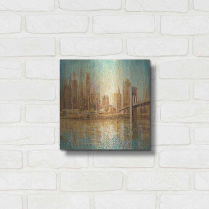 Luxe Metal Art 'Champagne City' by Danhui Nai, Metal Wall Art,12x12