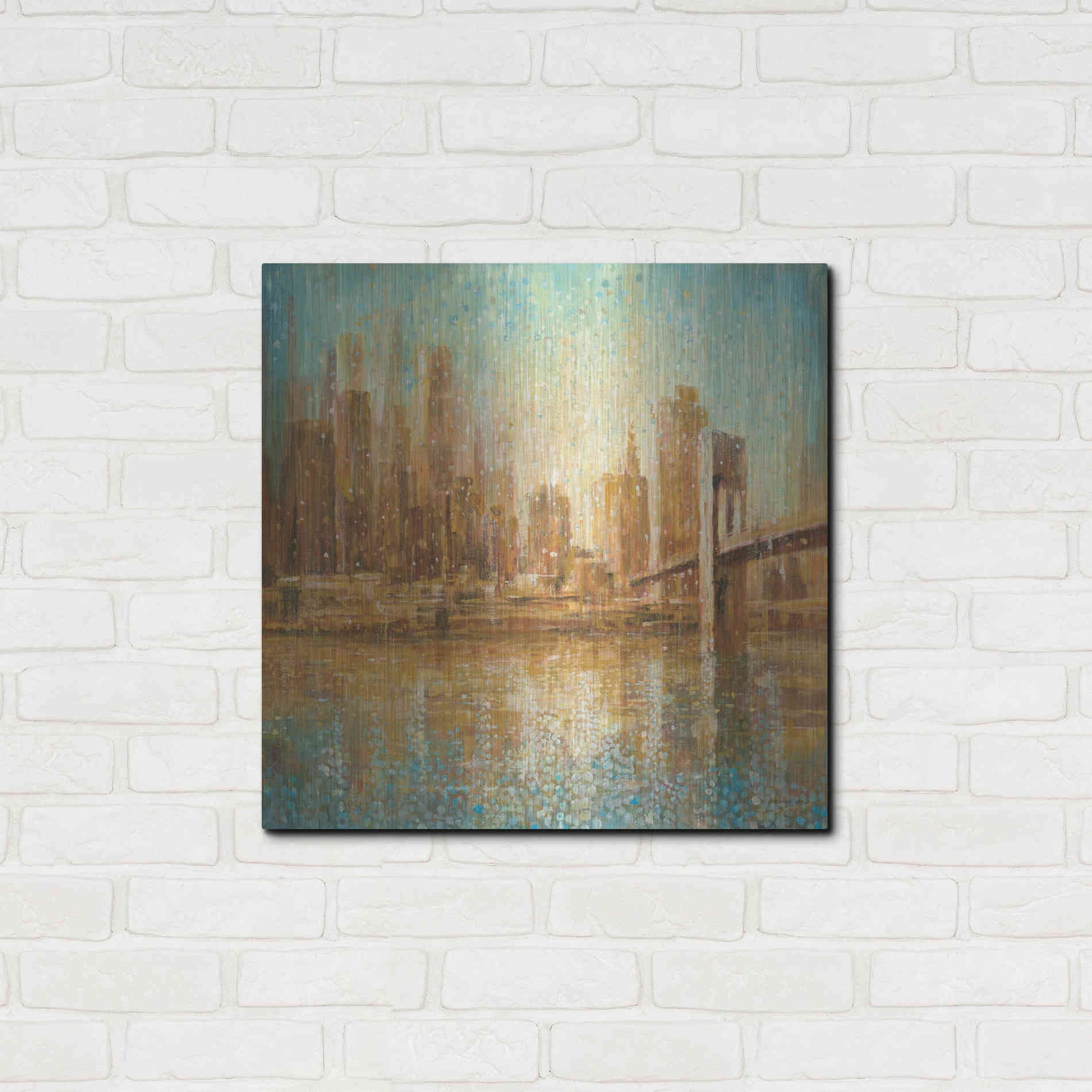 Luxe Metal Art 'Champagne City' by Danhui Nai, Metal Wall Art,24x24