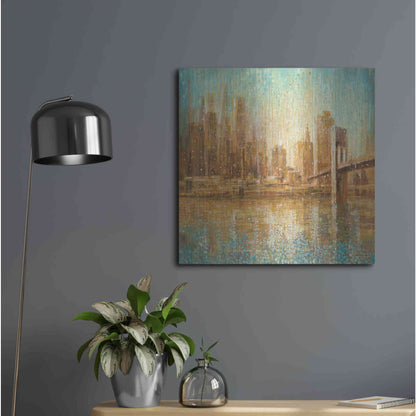 Luxe Metal Art 'Champagne City' by Danhui Nai, Metal Wall Art,24x24