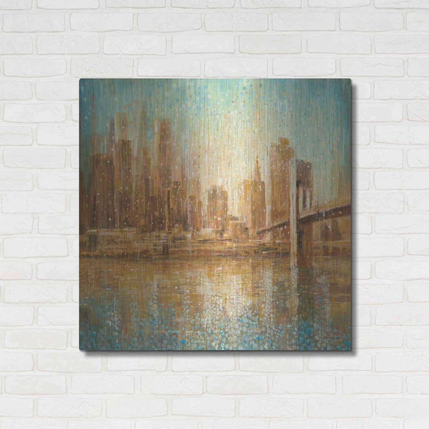 Luxe Metal Art 'Champagne City' by Danhui Nai, Metal Wall Art,36x36