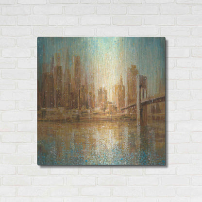 Luxe Metal Art 'Champagne City' by Danhui Nai, Metal Wall Art,36x36