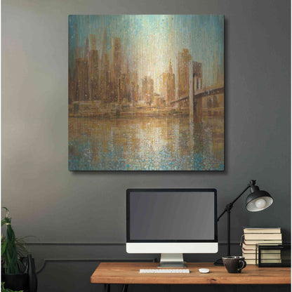 Luxe Metal Art 'Champagne City' by Danhui Nai, Metal Wall Art,36x36