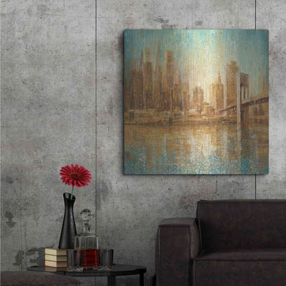 Luxe Metal Art 'Champagne City' by Danhui Nai, Metal Wall Art,36x36