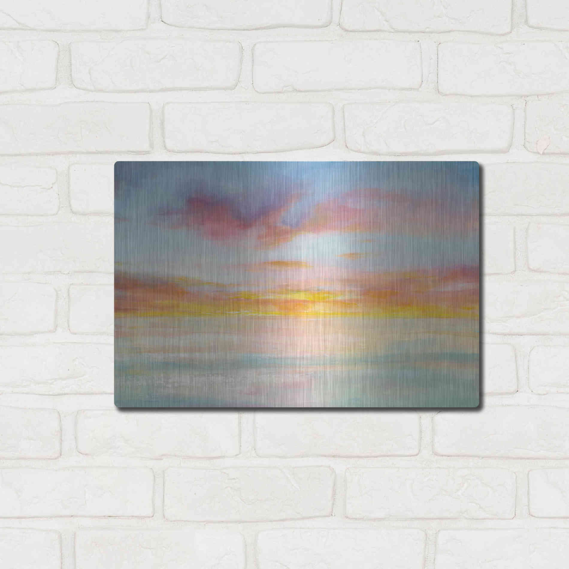 Luxe Metal Art 'Pastel Sky' by Danhui Nai, Metal Wall Art,16x12