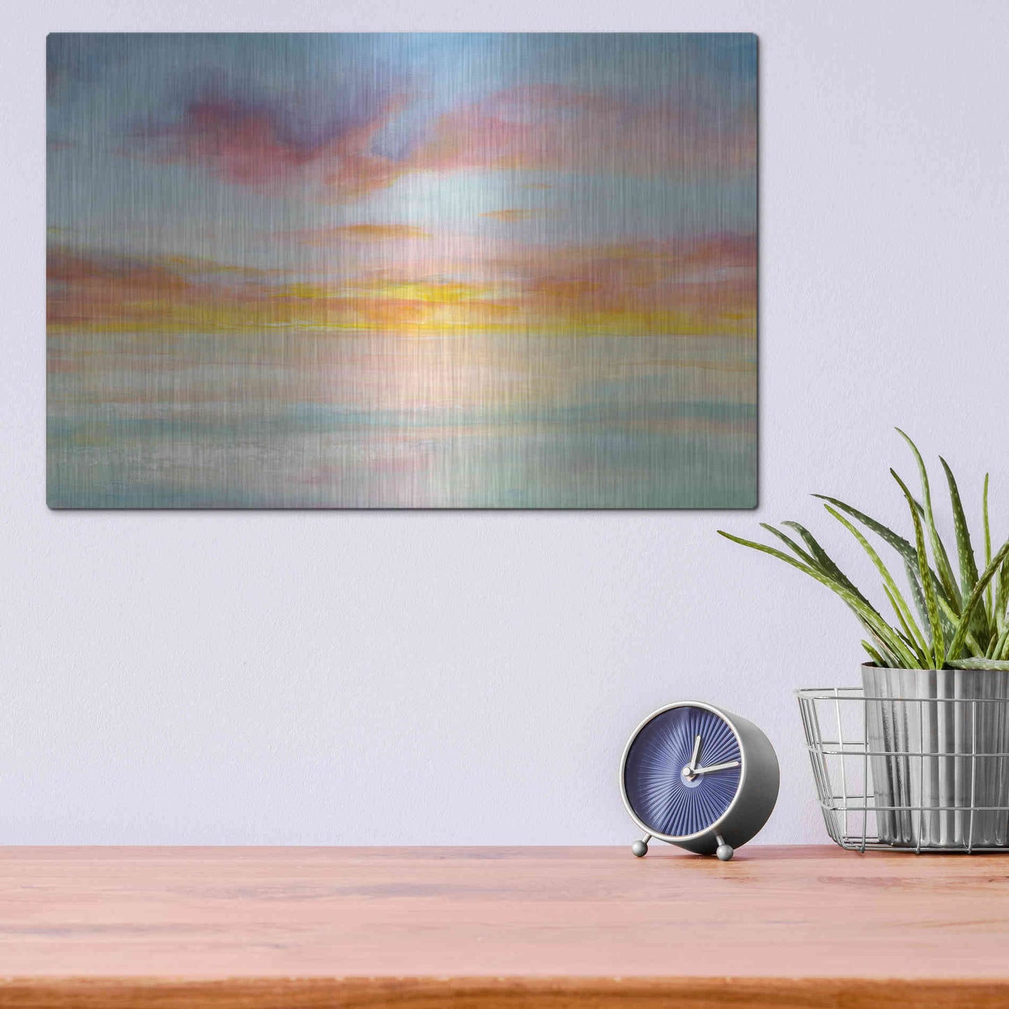 Luxe Metal Art 'Pastel Sky' by Danhui Nai, Metal Wall Art,16x12