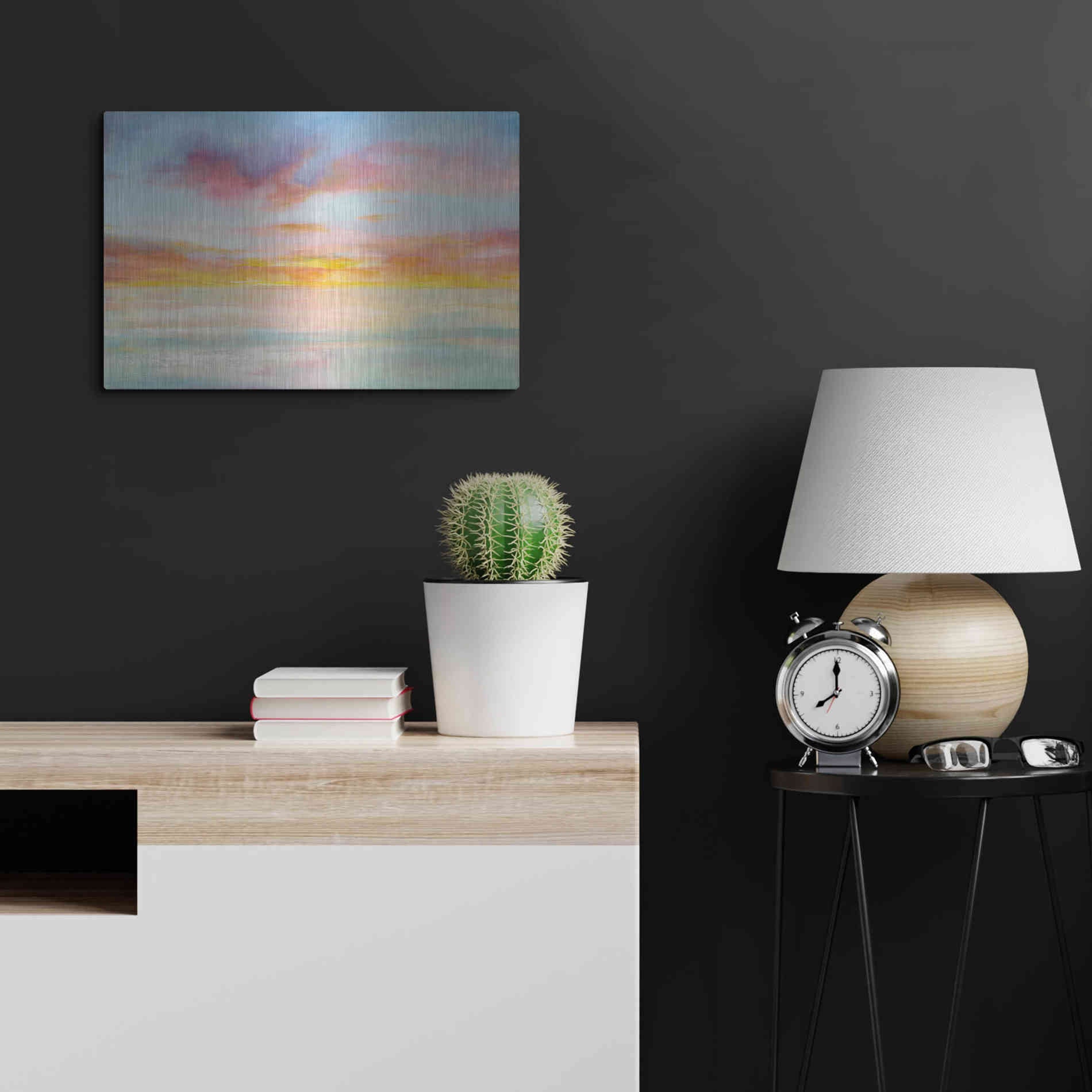 Luxe Metal Art 'Pastel Sky' by Danhui Nai, Metal Wall Art,24x16