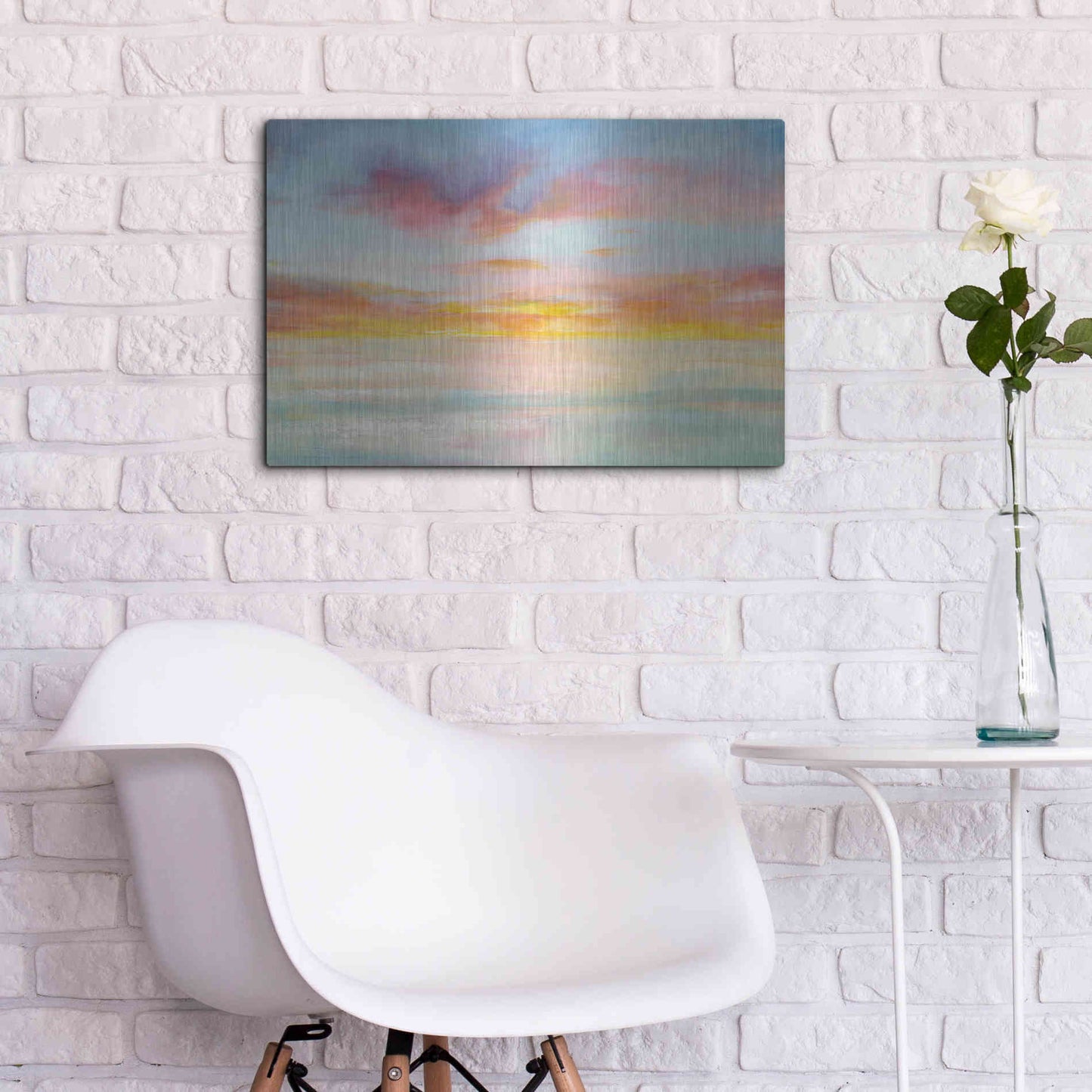 Luxe Metal Art 'Pastel Sky' by Danhui Nai, Metal Wall Art,24x16