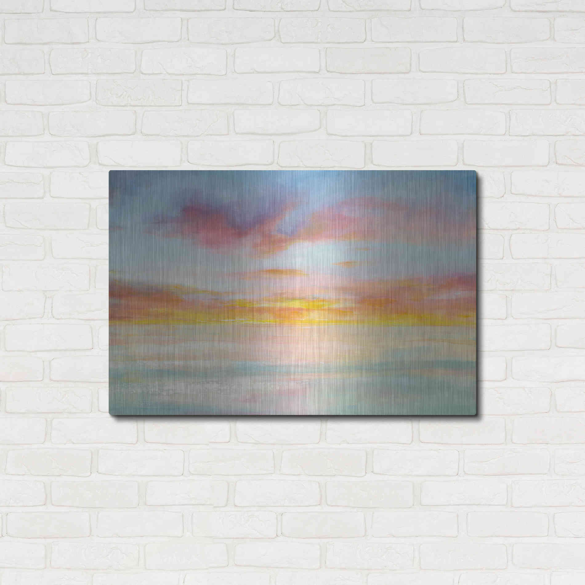 Luxe Metal Art 'Pastel Sky' by Danhui Nai, Metal Wall Art,36x24