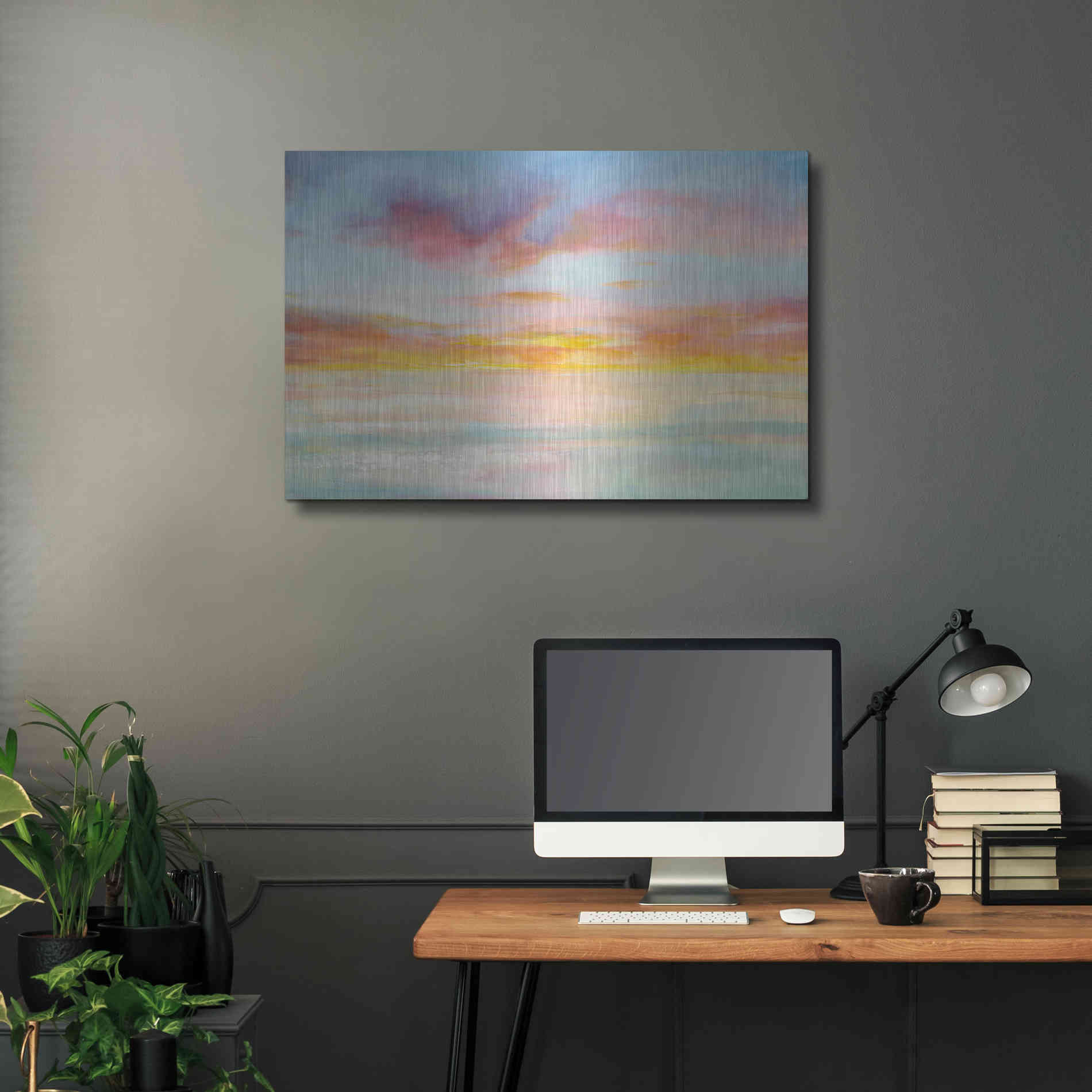 Luxe Metal Art 'Pastel Sky' by Danhui Nai, Metal Wall Art,36x24