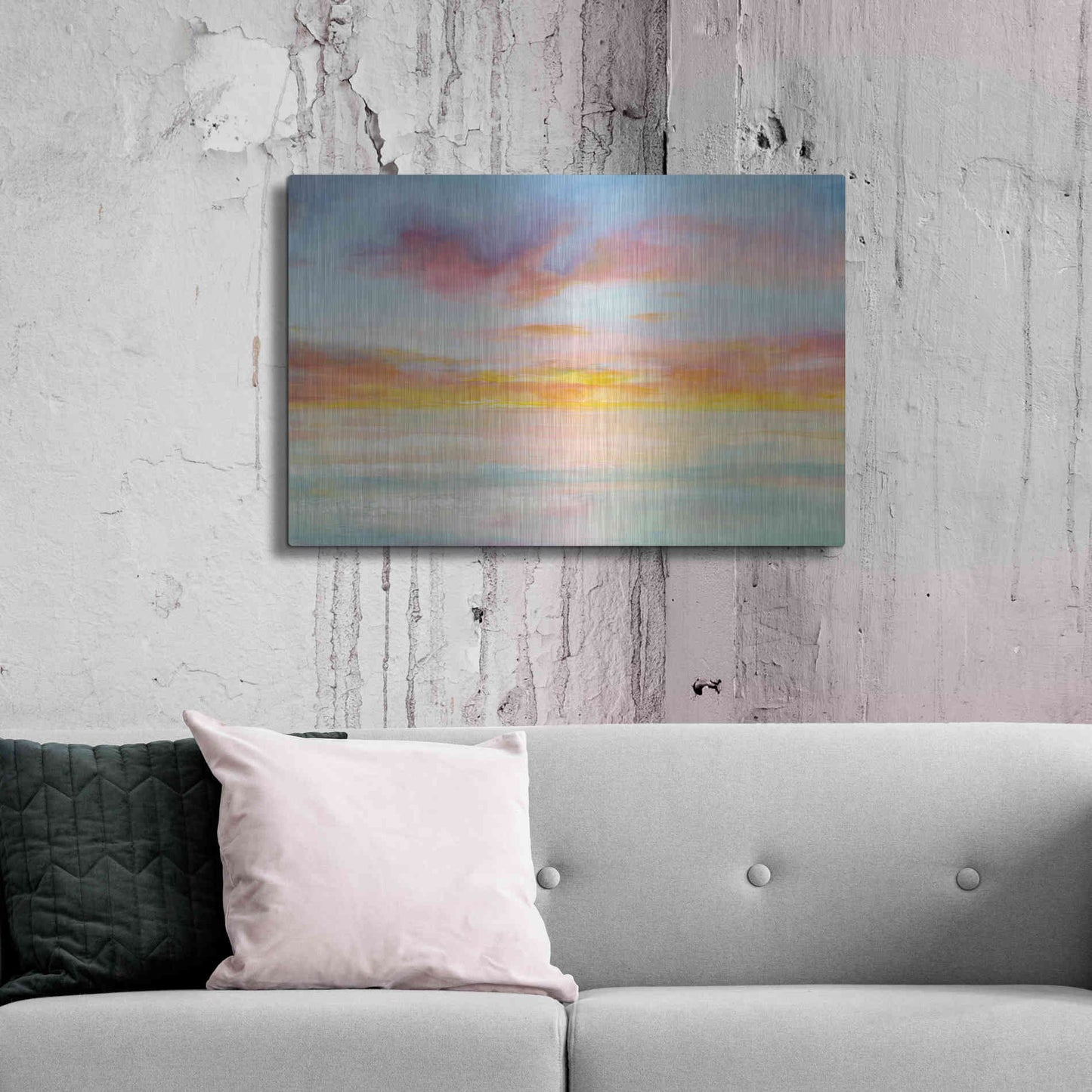 Luxe Metal Art 'Pastel Sky' by Danhui Nai, Metal Wall Art,36x24