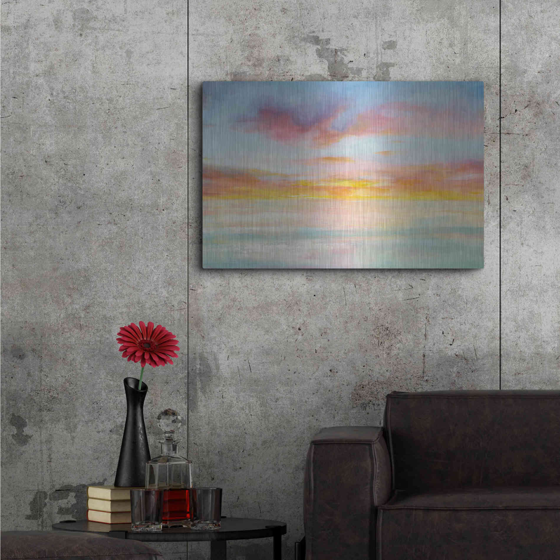 Luxe Metal Art 'Pastel Sky' by Danhui Nai, Metal Wall Art,36x24