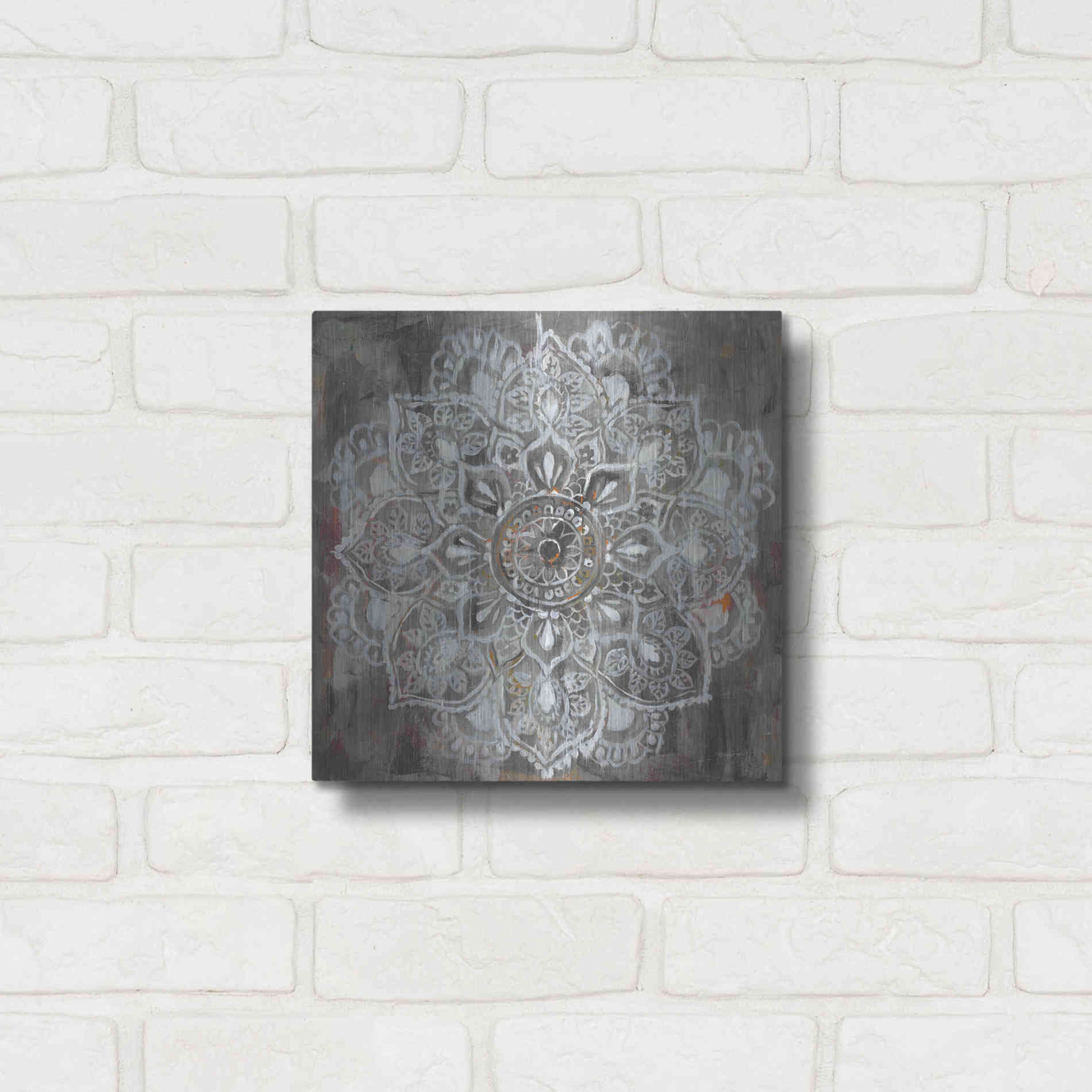 Luxe Metal Art 'Mandala In Neutral II' by Danhui Nai, Metal Wall Art,12x12