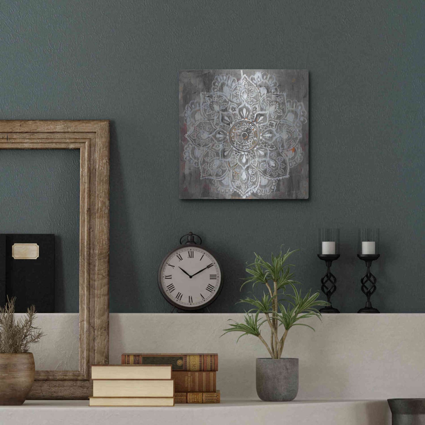 Luxe Metal Art 'Mandala In Neutral II' by Danhui Nai, Metal Wall Art,12x12