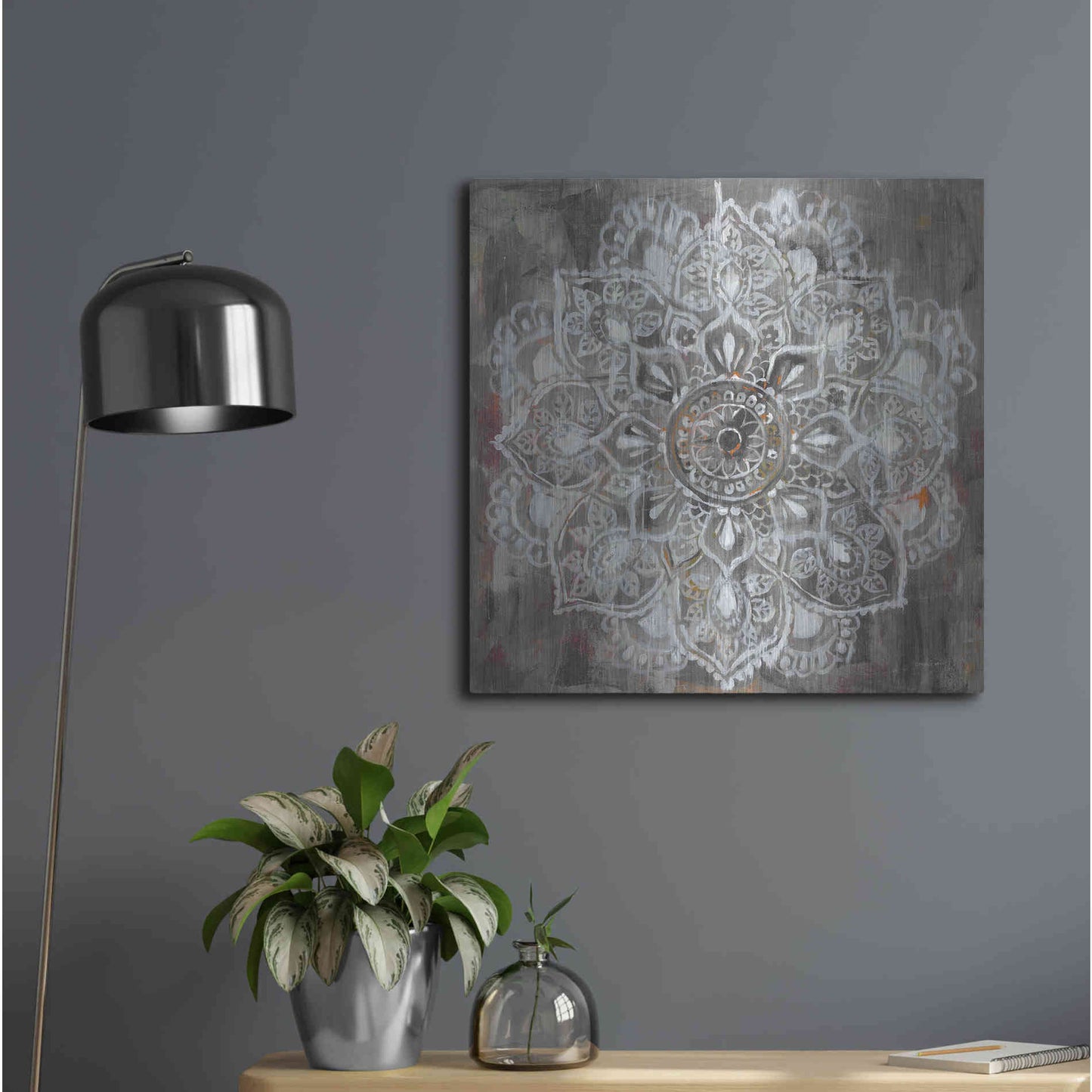Luxe Metal Art 'Mandala In Neutral II' by Danhui Nai, Metal Wall Art,24x24