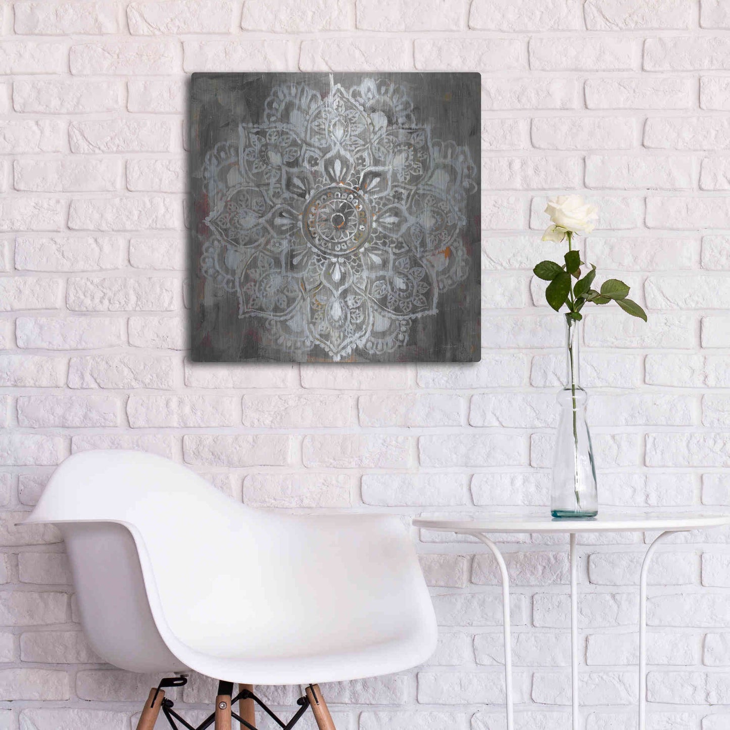 Luxe Metal Art 'Mandala In Neutral II' by Danhui Nai, Metal Wall Art,24x24