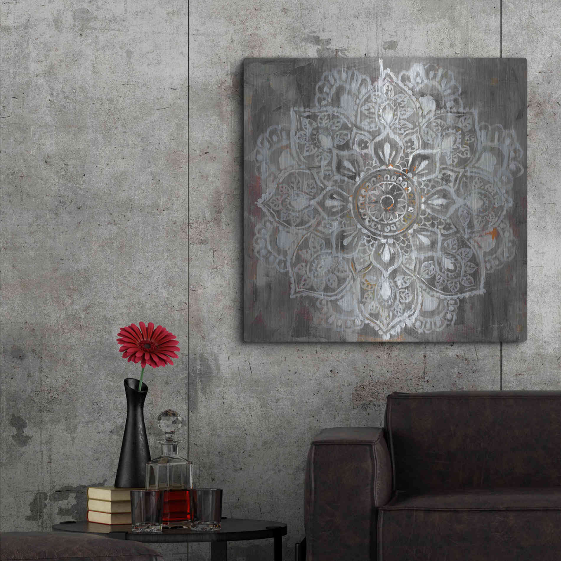 Luxe Metal Art 'Mandala In Neutral II' by Danhui Nai, Metal Wall Art,36x36