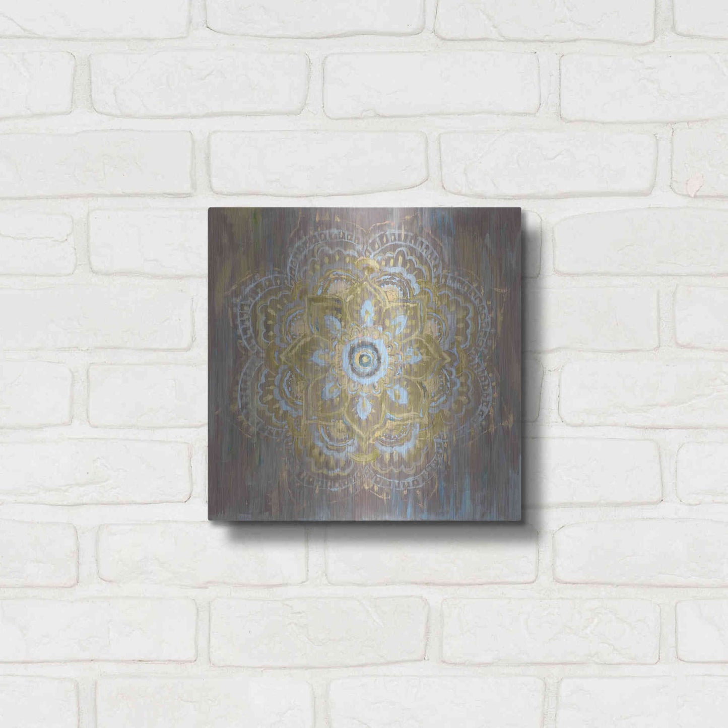 Luxe Metal Art 'Bombay Bohemian Neutral' by Danhui Nai, Metal Wall Art,12x12