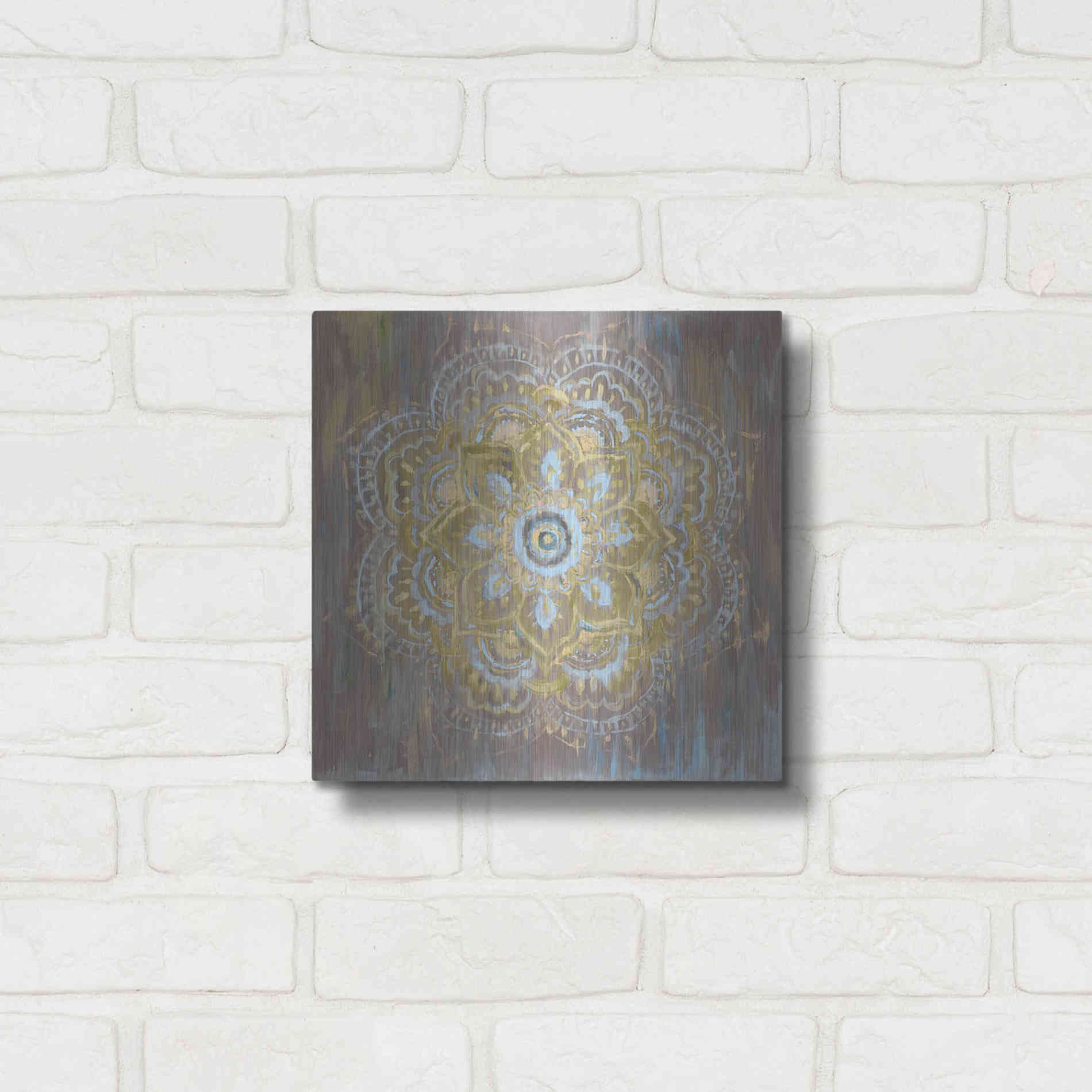Luxe Metal Art 'Bombay Bohemian Neutral' by Danhui Nai, Metal Wall Art,12x12
