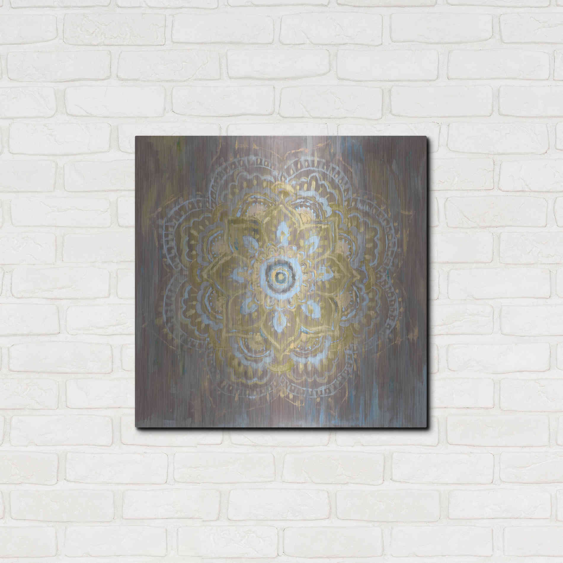 Luxe Metal Art 'Bombay Bohemian Neutral' by Danhui Nai, Metal Wall Art,24x24