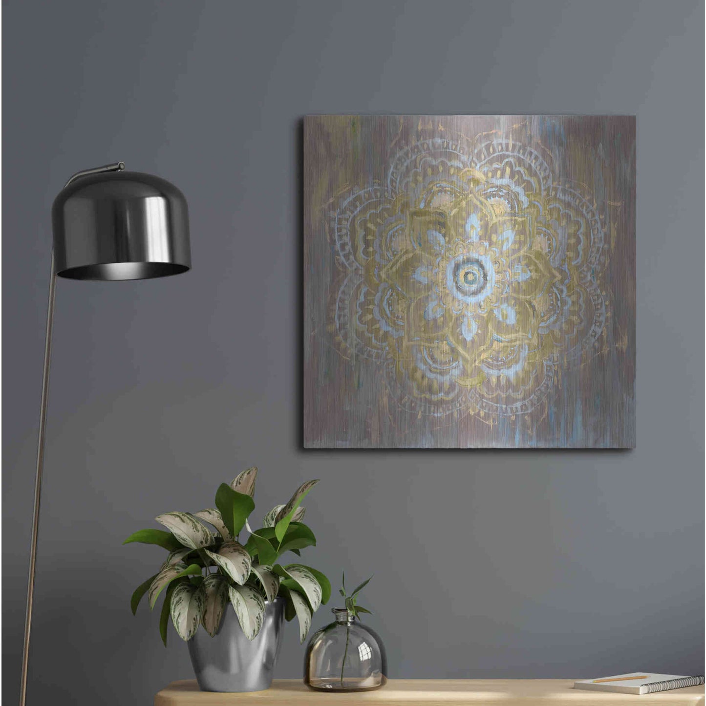 Luxe Metal Art 'Bombay Bohemian Neutral' by Danhui Nai, Metal Wall Art,24x24