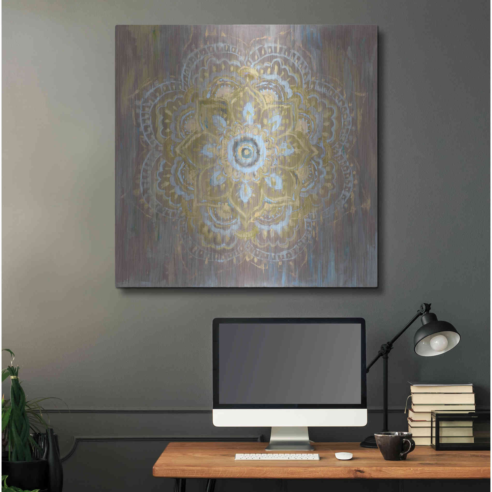 Luxe Metal Art 'Bombay Bohemian Neutral' by Danhui Nai, Metal Wall Art,36x36
