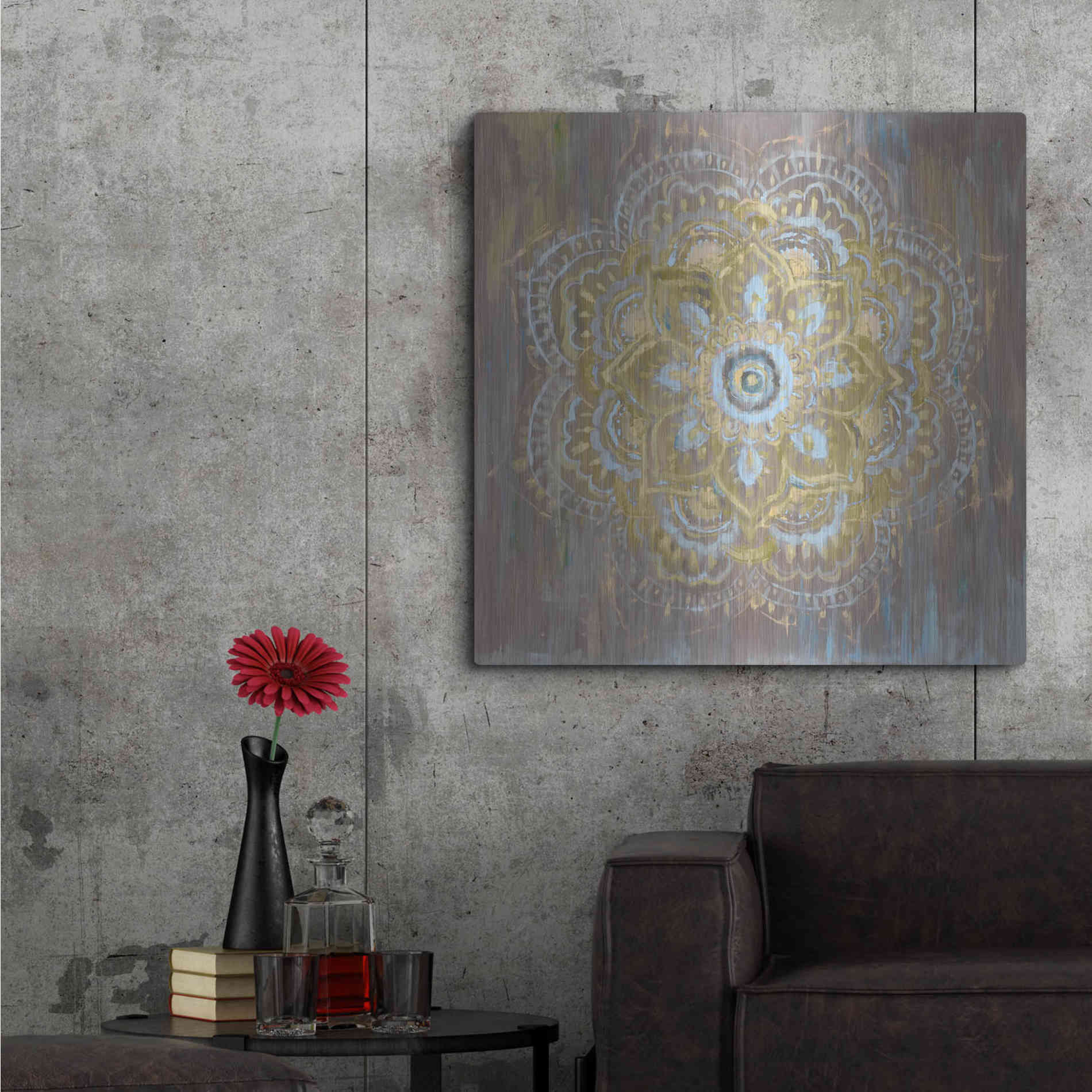 Luxe Metal Art 'Bombay Bohemian Neutral' by Danhui Nai, Metal Wall Art,36x36